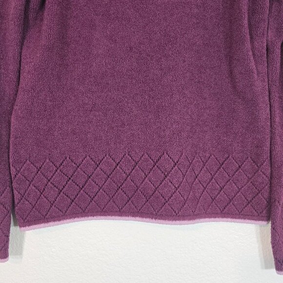 ExOfficio Pullover Sweater Women Medium 1/4 Zip Purple Outdoor Hiking Chenille - Picture 3 of 11